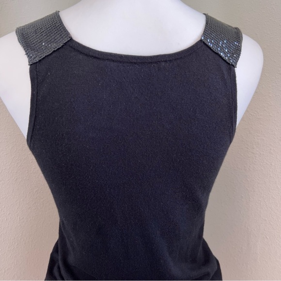 BCBGMaxAzria Silk/Cashmere Black Sequin Tank Top Size XS - Picture 4 of 5